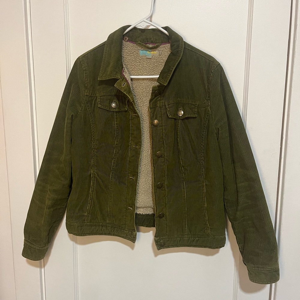 Boden Green Corduroy Jacket with Cream Lining